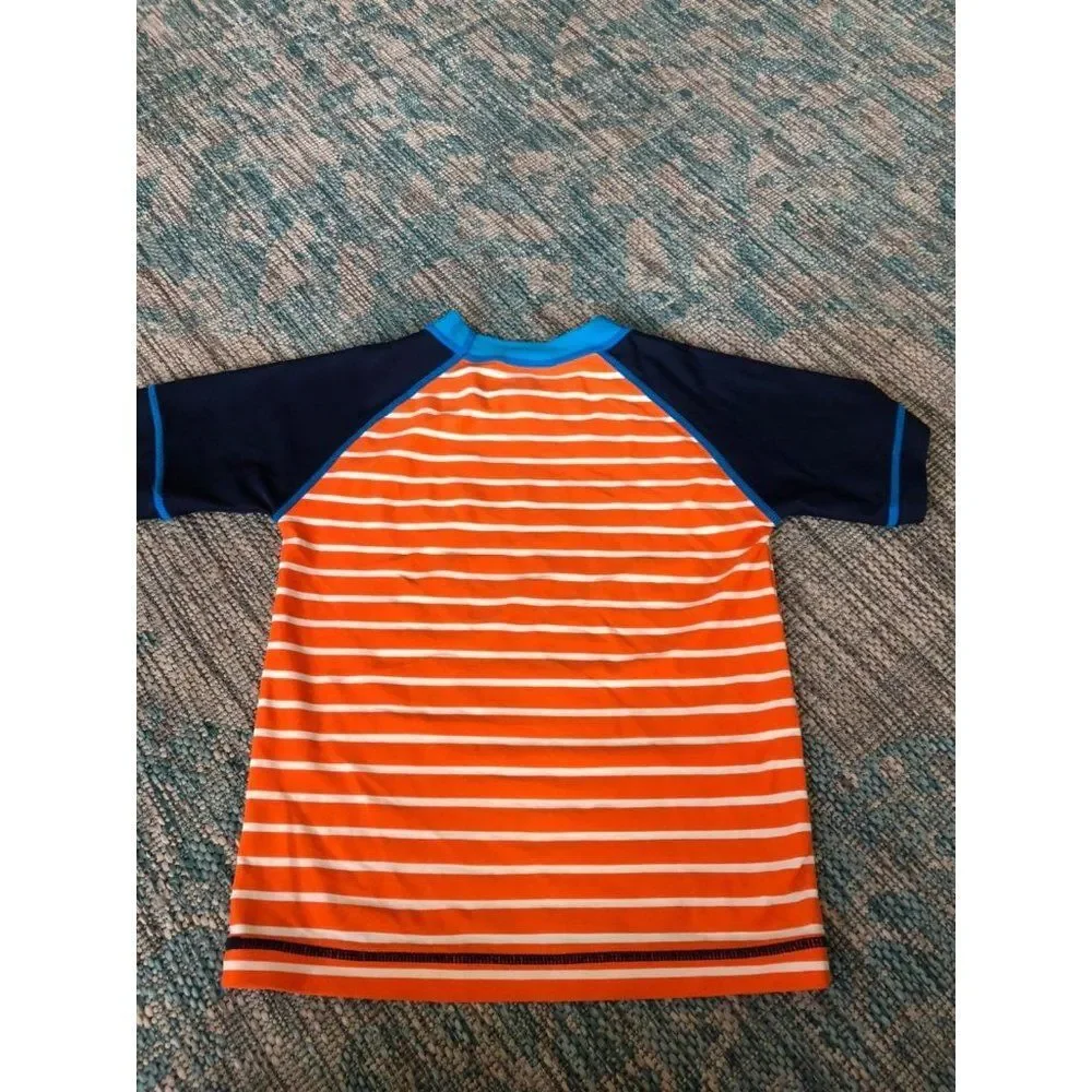 Hanna andersson boys size 110 5t rash guard orange striped